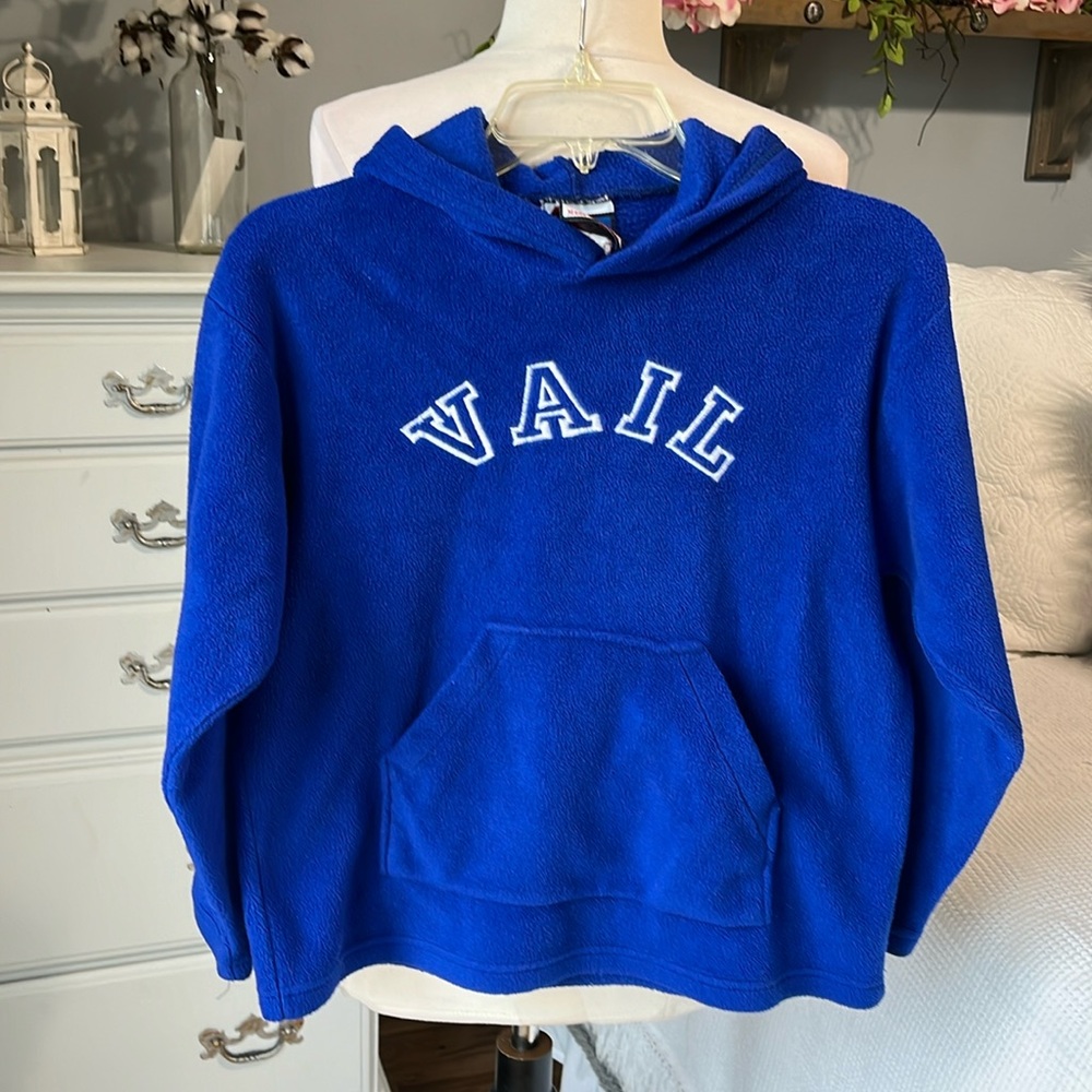 Vail Colorado Hoodie Royal Blue Pullover Sweatshirt Boys Girls Youth Oversized